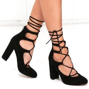 Steve Madden Lace Up Block Heels Voxx